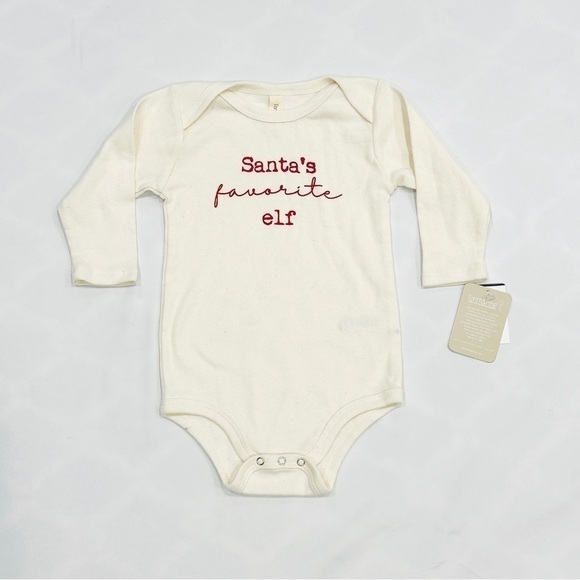 NWT Tenth & Pine Christmas Santa's Favorite Elf Long Sleeve Onesie - Picture 1 of 8
